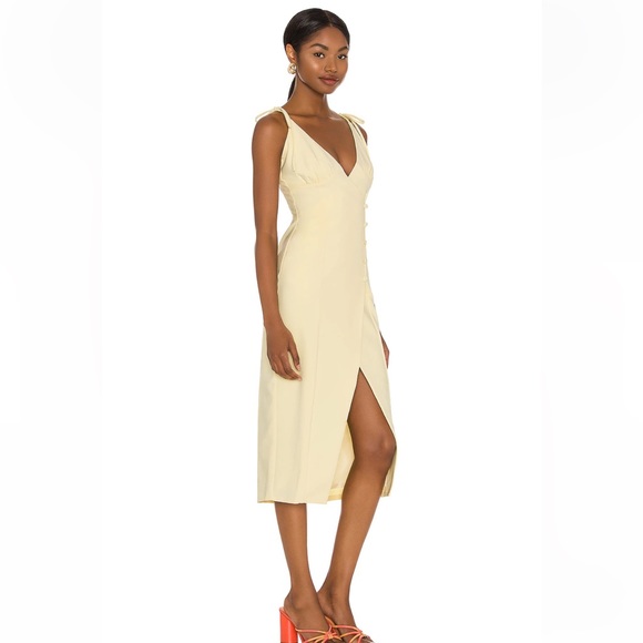 Camila coelho Aaliyah Midi Dress in Butter Yellow - Picture 3 of 12